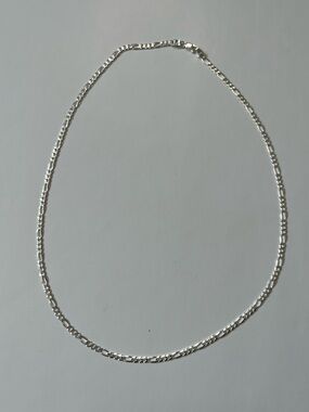 925 Silver Figaro Chain Necklace - Dainty Sleek Silver Women's Jewelry